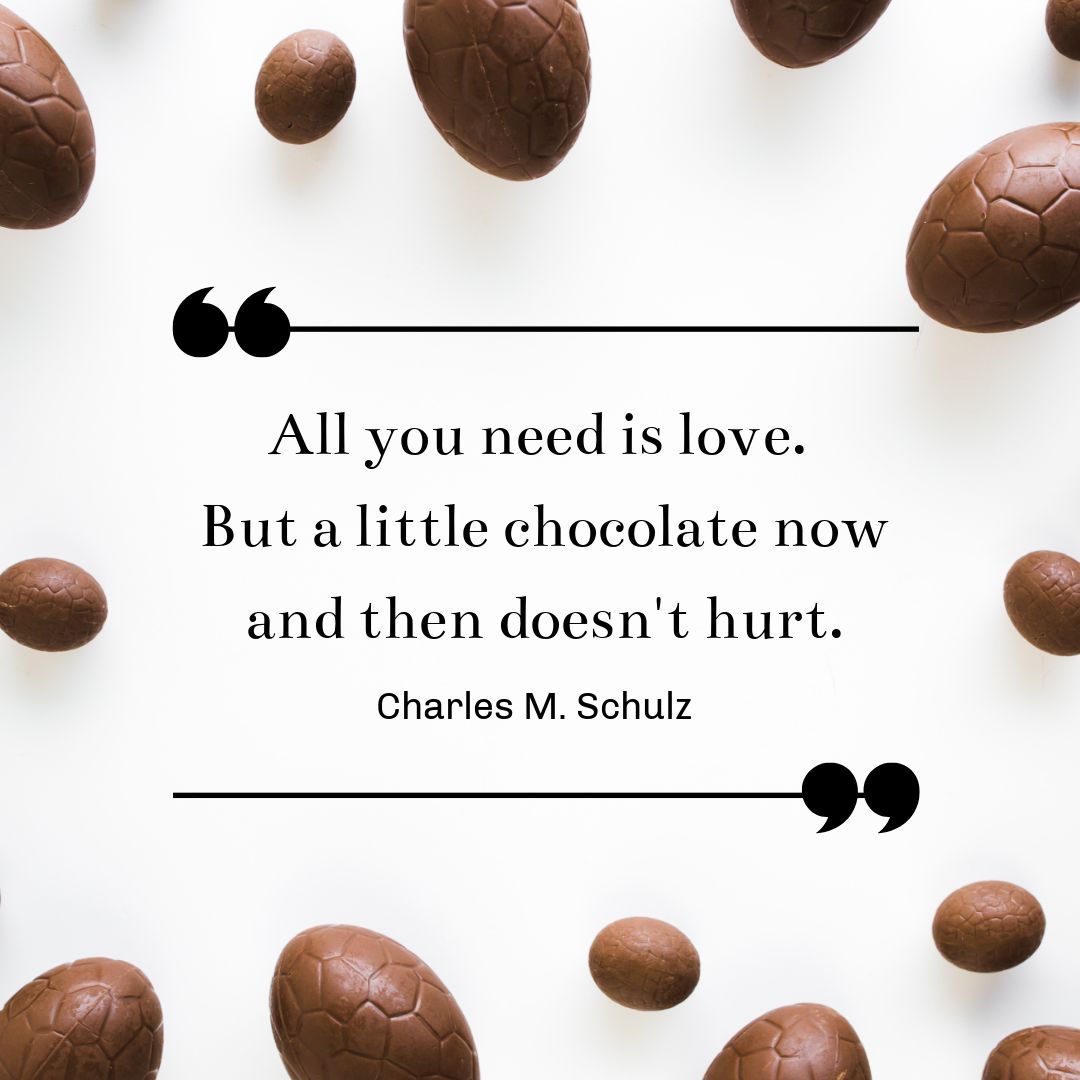 All you need is love and chocolate quote by Easil - January Content Calendar Ideas + Templates
