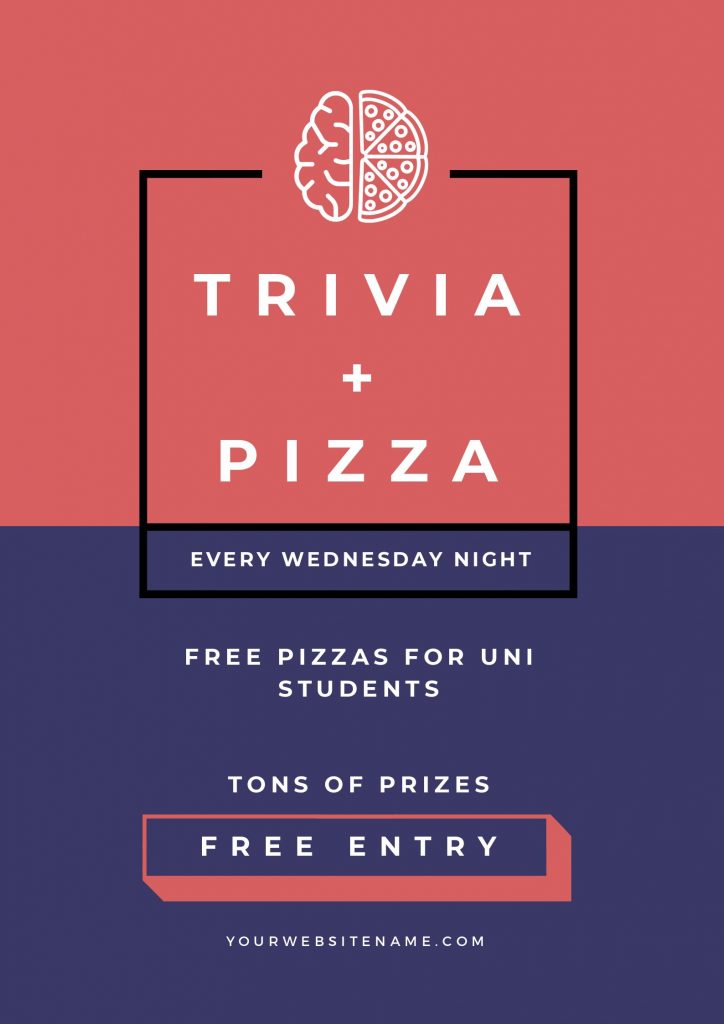 Trivia and Pizza Template by Easil - January Content Calendar Ideas + Templates