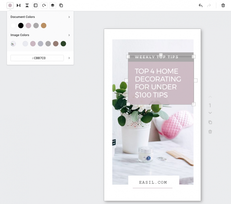 Using Easil's Color Palette to edit designs - Instagram Story Template Designs 10 Ways - Hack Your Visual Design Series 