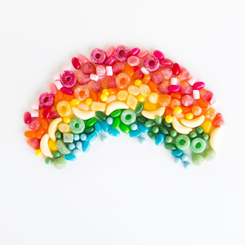 Rainbow candy stock photo in Easil - April Content Calendar Ideas + Templates