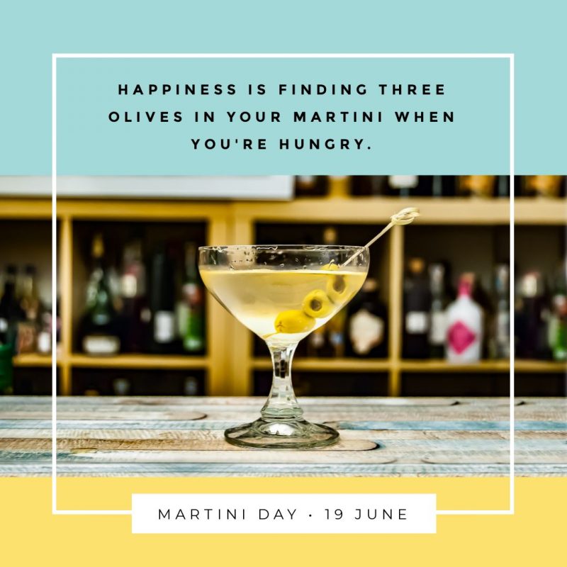 Martini Day Quote Template by Easil - June Content Calendar