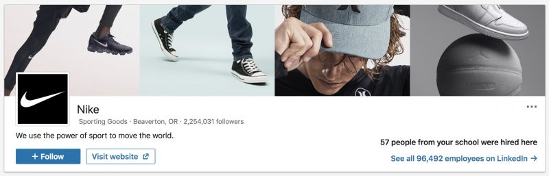 Nike Company - LinkedIn Image Size Example