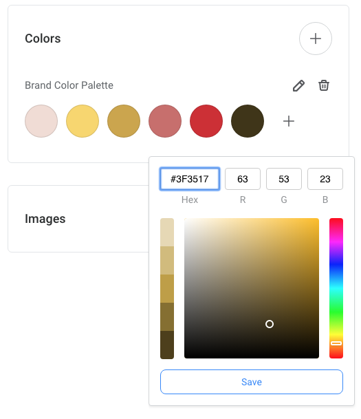 Create a color palette by uploading your image to Easil - then save to Brand Kit