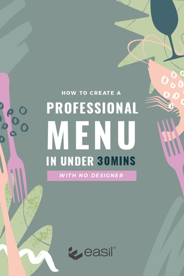 Learn how to design a menu without a designer