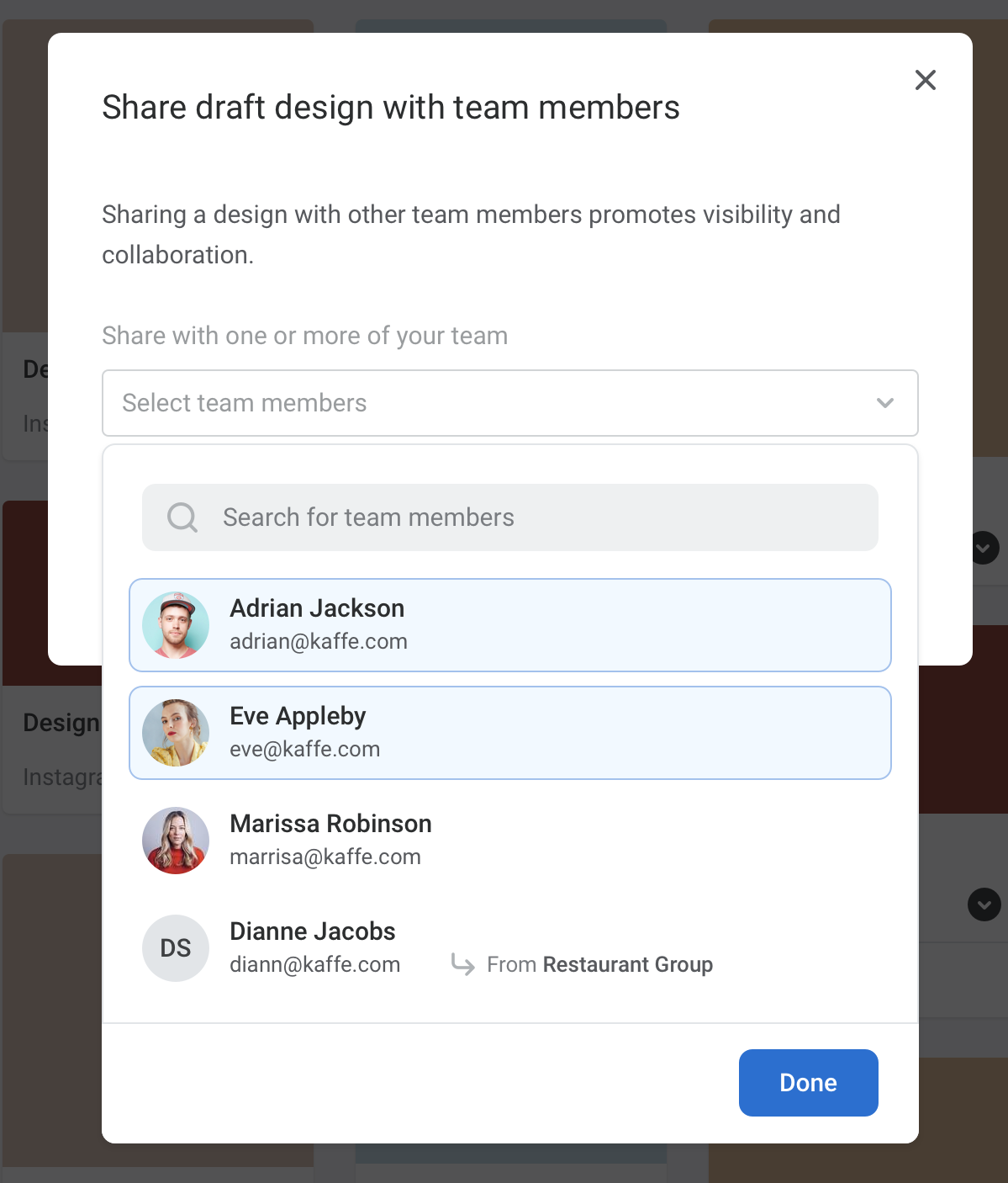 Design a menu with ease - share with team members to collaborate.