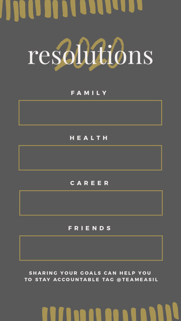 Resolutions Template for Instagram Stories by Easil - January Content Calendar Ideas + Templates
