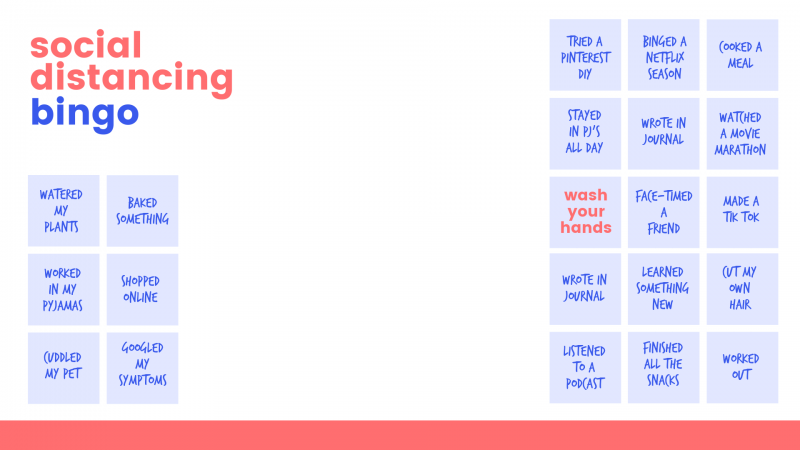 Zoom Background Template - Social Distancing Bingo