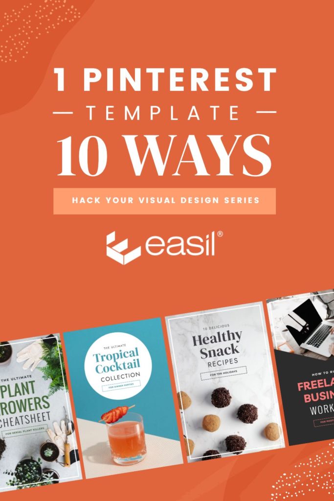 1 Pinterest Template, 10 Ways with preview image of 4 templates