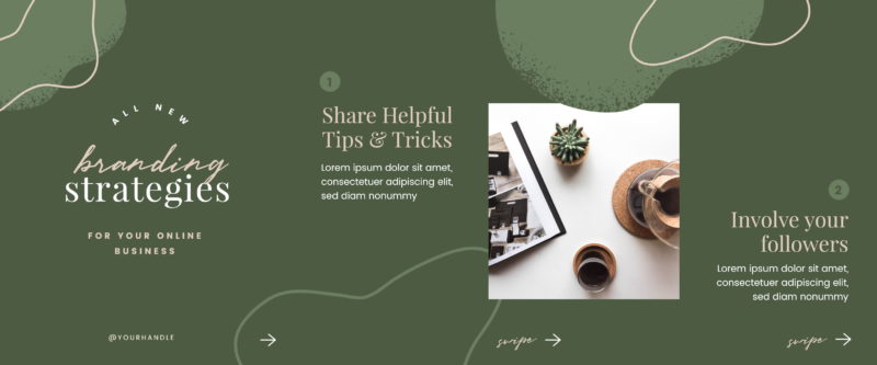 Free Carousel Post Templates - Green Organic Shapes Carousel Template 1 of 2