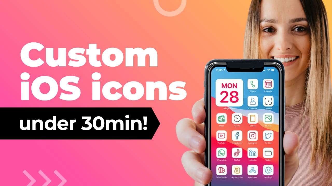 Easil Free YouTube Thumbnail Template - Custom iOS icons under 30min